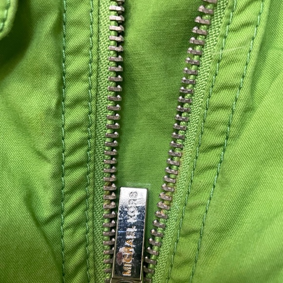 MICHAEL KORS GREEN ZIP UP DRAWSTRING DRESS  XS - Picture 6 of 7